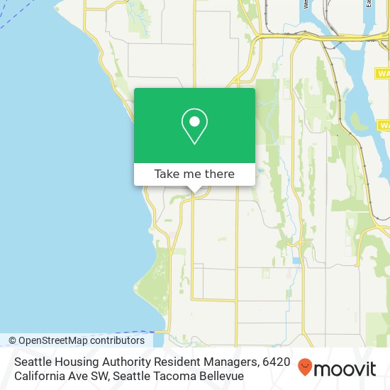 Seattle Housing Authority Resident Managers, 6420 California Ave SW map