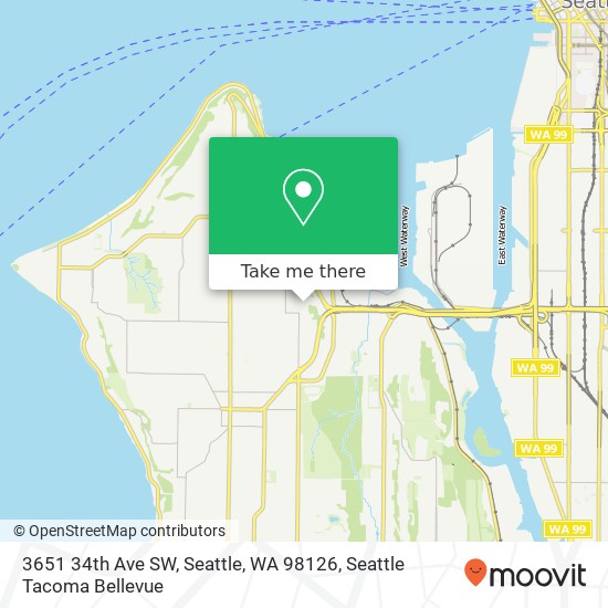 Mapa de 3651 34th Ave SW, Seattle, WA 98126