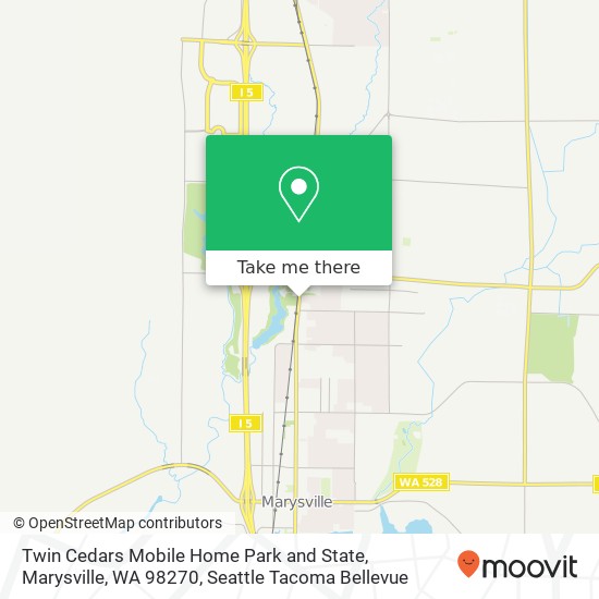 Mapa de Twin Cedars Mobile Home Park and State, Marysville, WA 98270