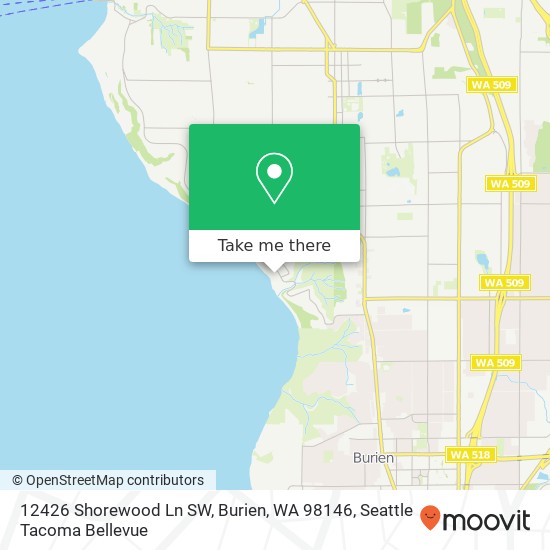 Mapa de 12426 Shorewood Ln SW, Burien, WA 98146