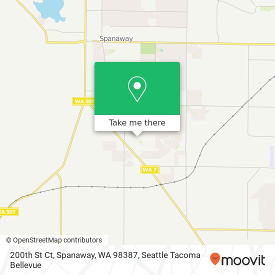 Mapa de 200th St Ct, Spanaway, WA 98387