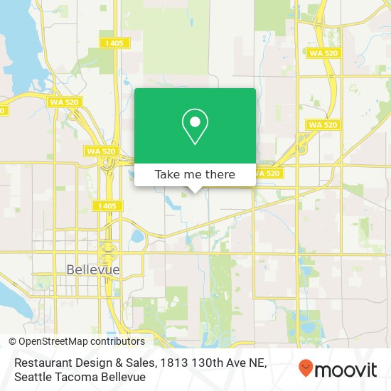 Mapa de Restaurant Design & Sales, 1813 130th Ave NE