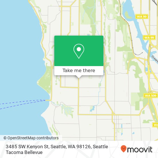 Mapa de 3485 SW Kenyon St, Seattle, WA 98126