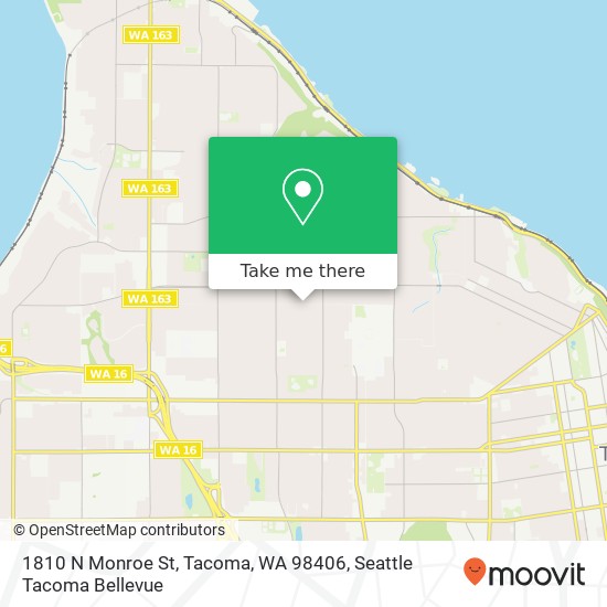 Mapa de 1810 N Monroe St, Tacoma, WA 98406