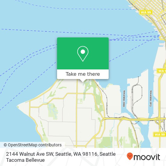 Mapa de 2144 Walnut Ave SW, Seattle, WA 98116