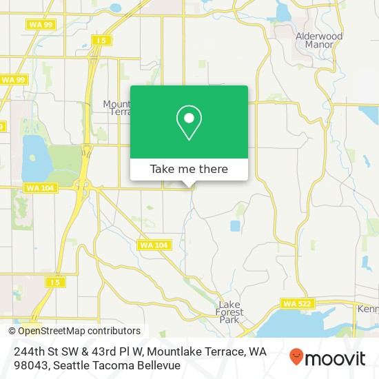 Mapa de 244th St SW & 43rd Pl W, Mountlake Terrace, WA 98043