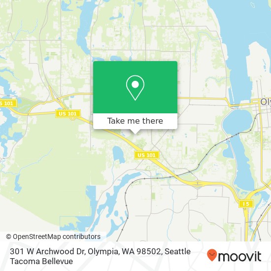 Mapa de 301 W Archwood Dr, Olympia, WA 98502