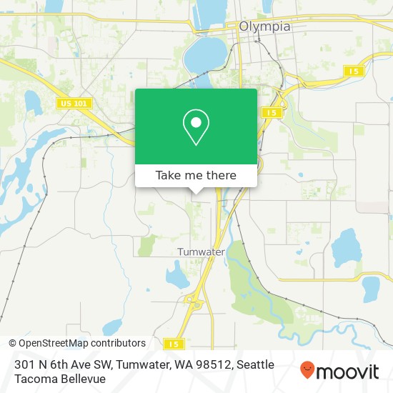 Mapa de 301 N 6th Ave SW, Tumwater, WA 98512