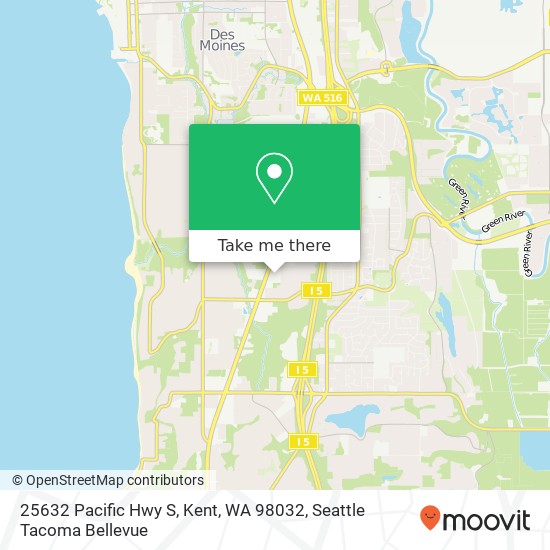 Mapa de 25632 Pacific Hwy S, Kent, WA 98032