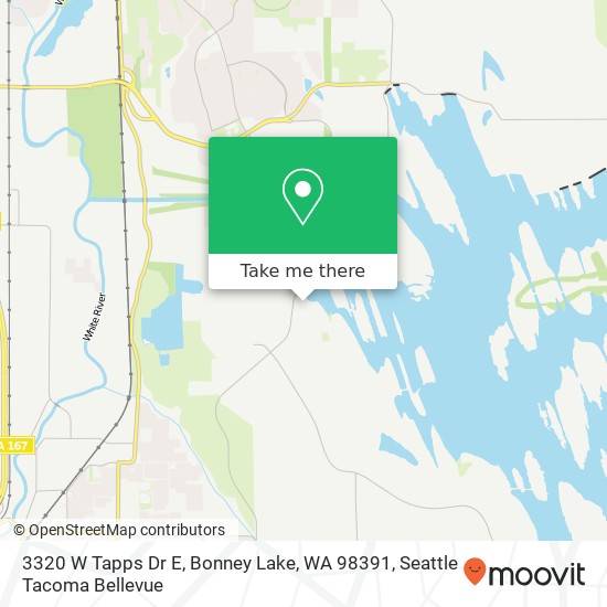 Mapa de 3320 W Tapps Dr E, Bonney Lake, WA 98391