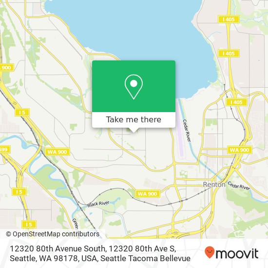 Mapa de 12320 80th Avenue South, 12320 80th Ave S, Seattle, WA 98178, USA