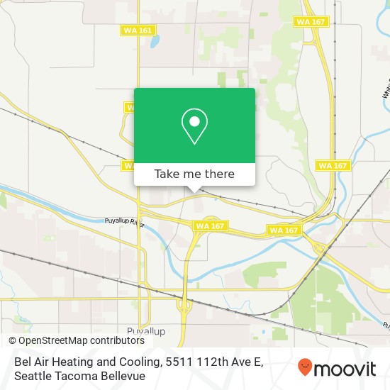 Mapa de Bel Air Heating and Cooling, 5511 112th Ave E