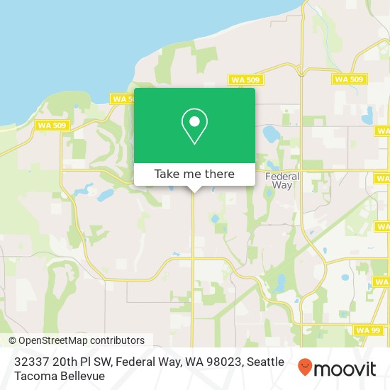 Mapa de 32337 20th Pl SW, Federal Way, WA 98023