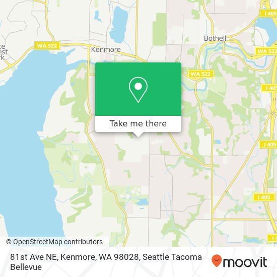 81st Ave NE, Kenmore, WA 98028 map