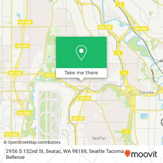 Mapa de 2956 S 152nd St, Seatac, WA 98188