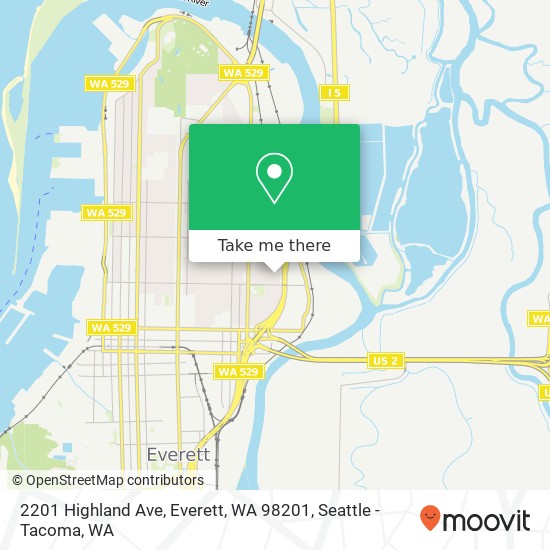 Mapa de 2201 Highland Ave, Everett, WA 98201