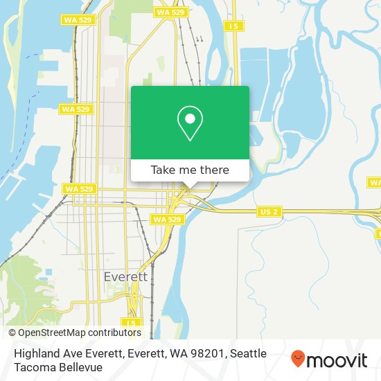 Mapa de Highland Ave Everett, Everett, WA 98201