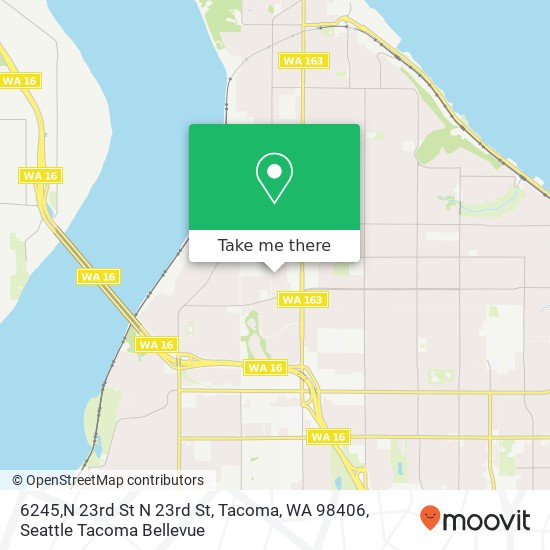 Mapa de 6245,N 23rd St N 23rd St, Tacoma, WA 98406