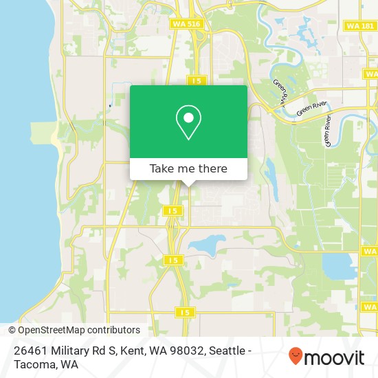 Mapa de 26461 Military Rd S, Kent, WA 98032