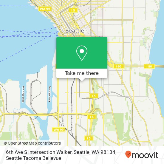 Mapa de 6th Ave S intersection Walker, Seattle, WA 98134