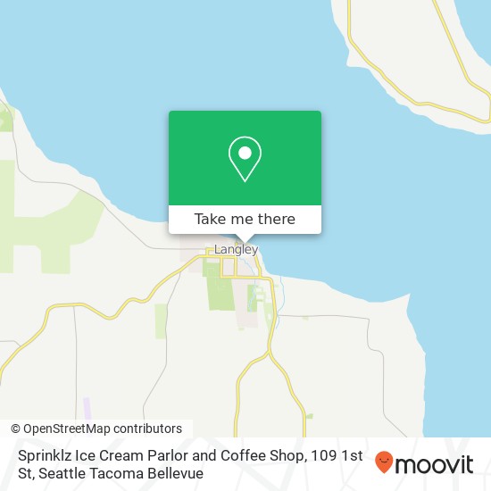 Mapa de Sprinklz Ice Cream Parlor and Coffee Shop, 109 1st St