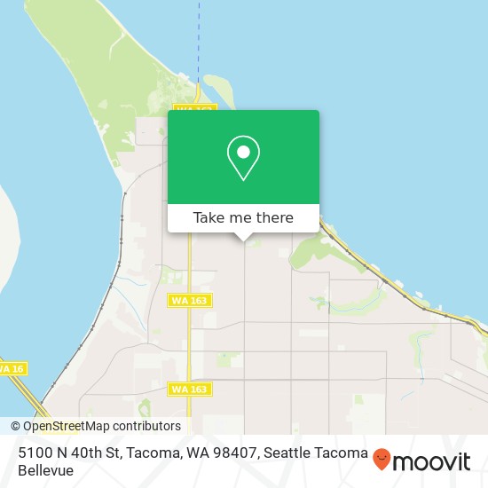 Mapa de 5100 N 40th St, Tacoma, WA 98407