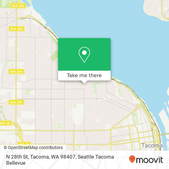 Mapa de N 28th St, Tacoma, WA 98407