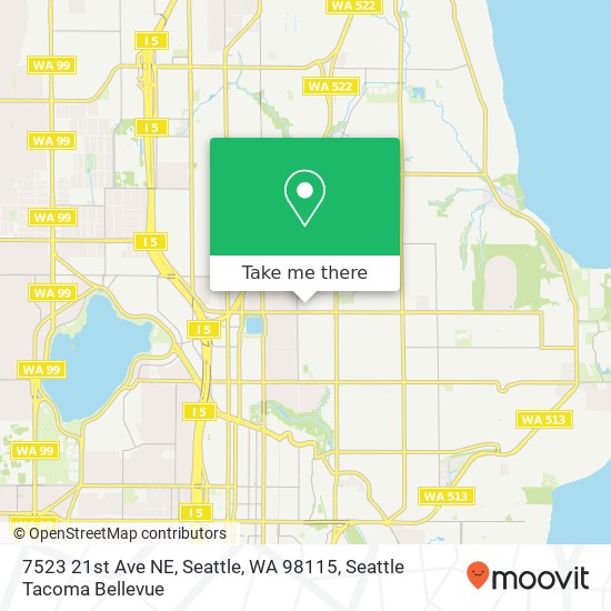 Mapa de 7523 21st Ave NE, Seattle, WA 98115