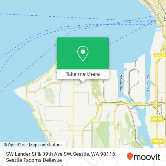 Mapa de SW Lander St & 39th Ave SW, Seattle, WA 98116