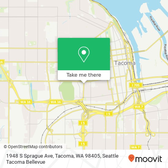 Mapa de 1948 S Sprague Ave, Tacoma, WA 98405