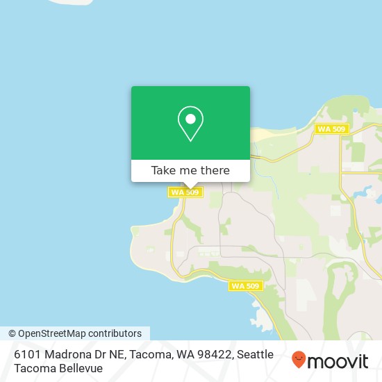 Mapa de 6101 Madrona Dr NE, Tacoma, WA 98422