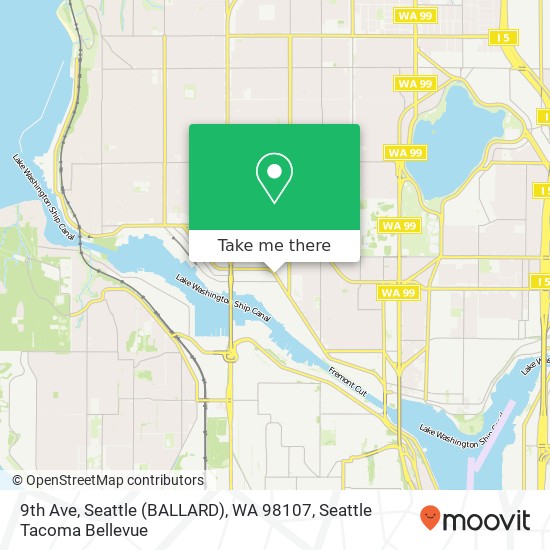 Mapa de 9th Ave, Seattle (BALLARD), WA 98107