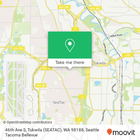 46th Ave S, Tukwila (SEATAC), WA 98188 map