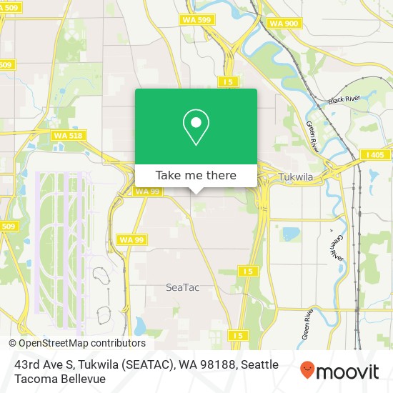 43rd Ave S, Tukwila (SEATAC), WA 98188 map