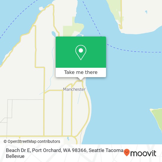Mapa de Beach Dr E, Port Orchard, WA 98366