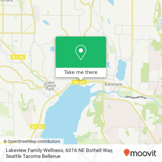Mapa de Lakeview Family Wellness, 6016 NE Bothell Way