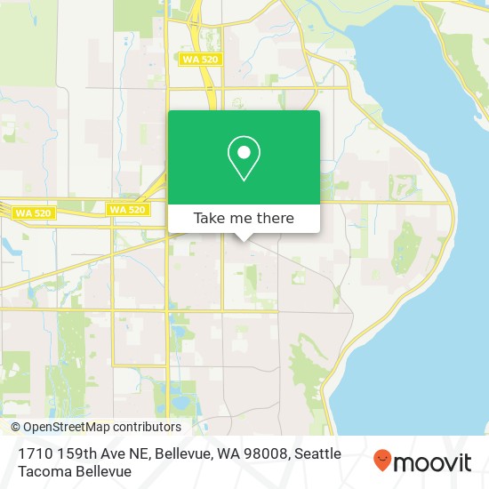 Mapa de 1710 159th Ave NE, Bellevue, WA 98008