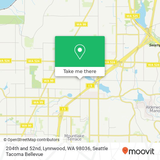 204th and 52nd, Lynnwood, WA 98036 map