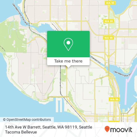 Mapa de 14th Ave W Barrett, Seattle, WA 98119