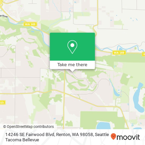 Mapa de 14246 SE Fairwood Blvd, Renton, WA 98058