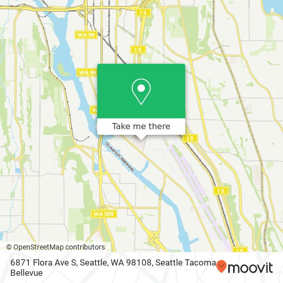 Mapa de 6871 Flora Ave S, Seattle, WA 98108