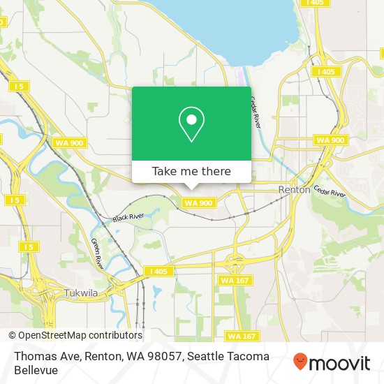 Mapa de Thomas Ave, Renton, WA 98057