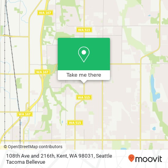 108th Ave and 216th, Kent, WA 98031 map