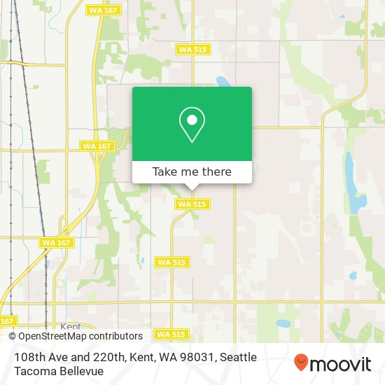 Mapa de 108th Ave and 220th, Kent, WA 98031