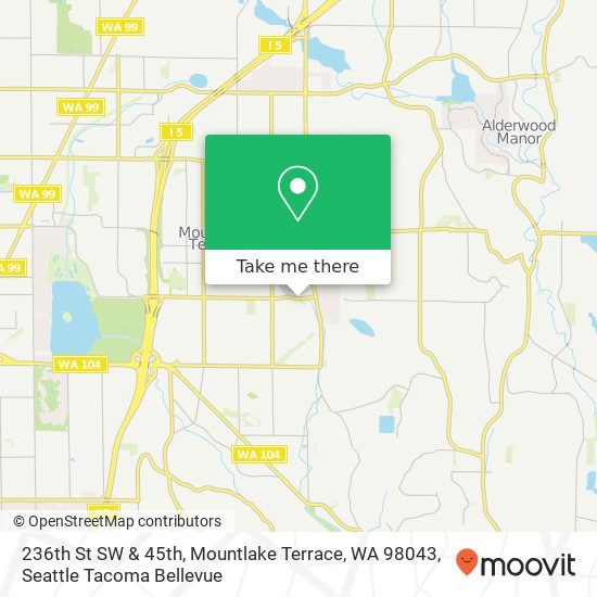 Mapa de 236th St SW & 45th, Mountlake Terrace, WA 98043