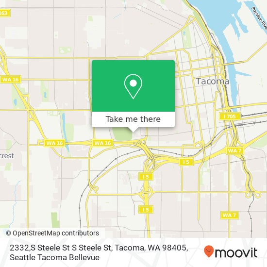 Mapa de 2332,S Steele St S Steele St, Tacoma, WA 98405