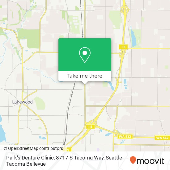 Park's Denture Clinic, 8717 S Tacoma Way map