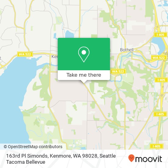 Mapa de 163rd Pl Simonds, Kenmore, WA 98028