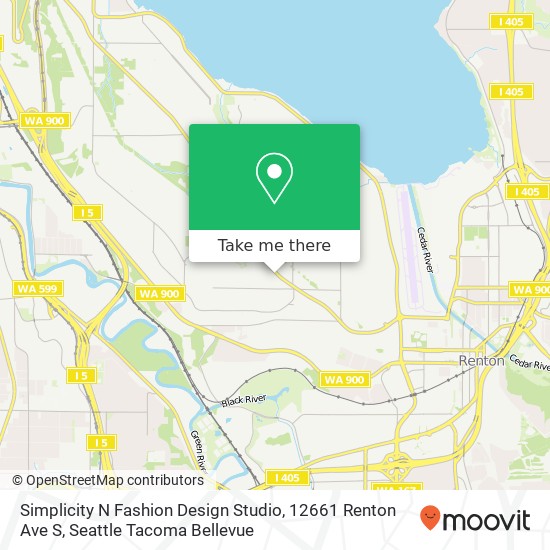 Mapa de Simplicity N Fashion Design Studio, 12661 Renton Ave S