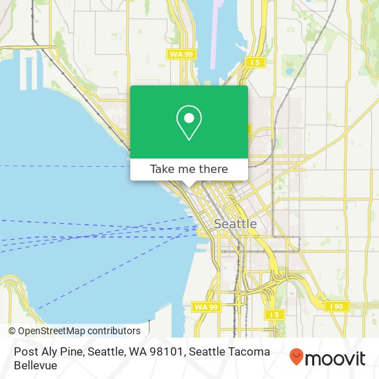 Mapa de Post Aly Pine, Seattle, WA 98101